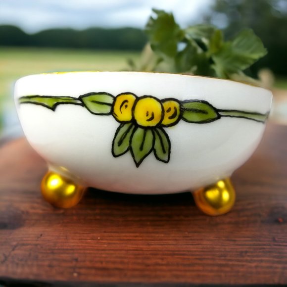 6-Petite Bavaria Footed Bowls E.A.C Fine China Gift Set Antique Collectible Ger - Picture 9 of 11